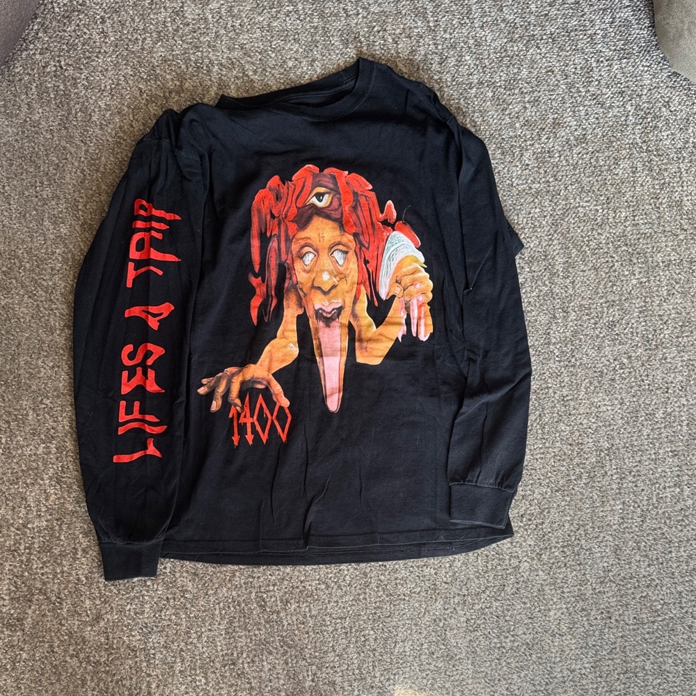 Trippie Redd Black Graphic Long Sleeve Shirt